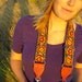 Vintage Brocade Camera Strap with red leather ends