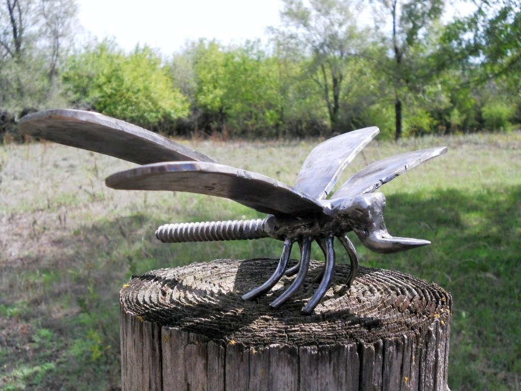 Dragonfly Metal Sculpture Yard Art Garden Art Welded Metal Art