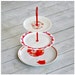 Snack Stand: Vintage Cake Stand, 3 Tier Cupcake Tower, Bright Orange and Purple
