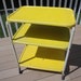 Vintage Utility Storage Cart Canary Lemon Yellow 3 Tier Rolling