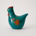 Vintage Cute Ceramic Blue Chicken Bank