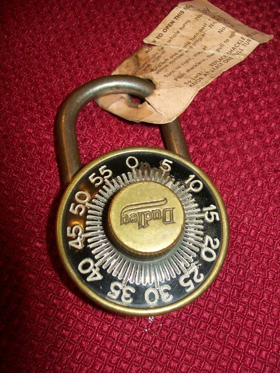 1930's Brass combination lock with combination Dudley