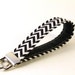 Fabric Key Fob - Keychain - Black and white chevron