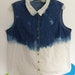 Denim Shirt-Vest with Bleached Bottom and Collar