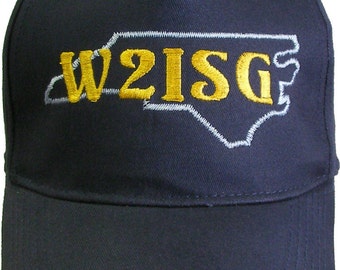 HAM RADIO Hat - Custom EMBROIDERED with State and Callsign - H14
