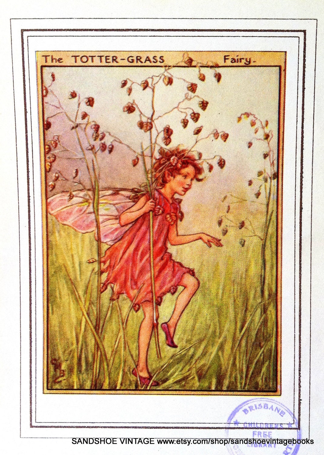 1930s Totter-grass Fairy Cicely Mary Barker Print Ideal For