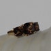 Smokey Quartz Three Stone 14k Gold Ring size 8
