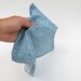 Small Cloth Napkin or Handkerchief set of 4 - Fall Leaves and Pine Branches - Blue