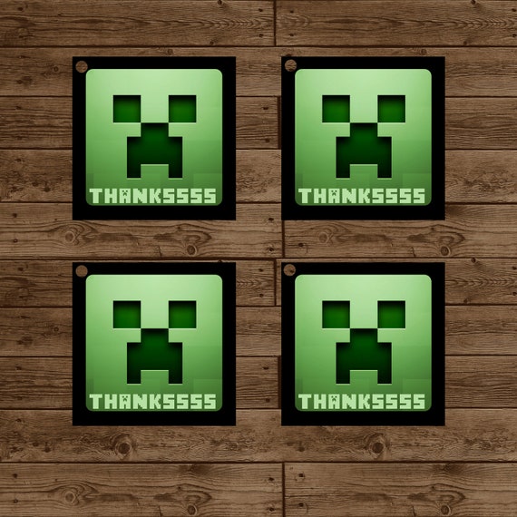 Items similar to MINECRAFT Creeper Favor Tags Minecraft Birthday