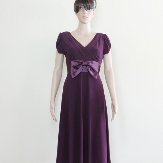 Items similar to Purple Evening Dress.Party Dress.Knee Length Dress ...