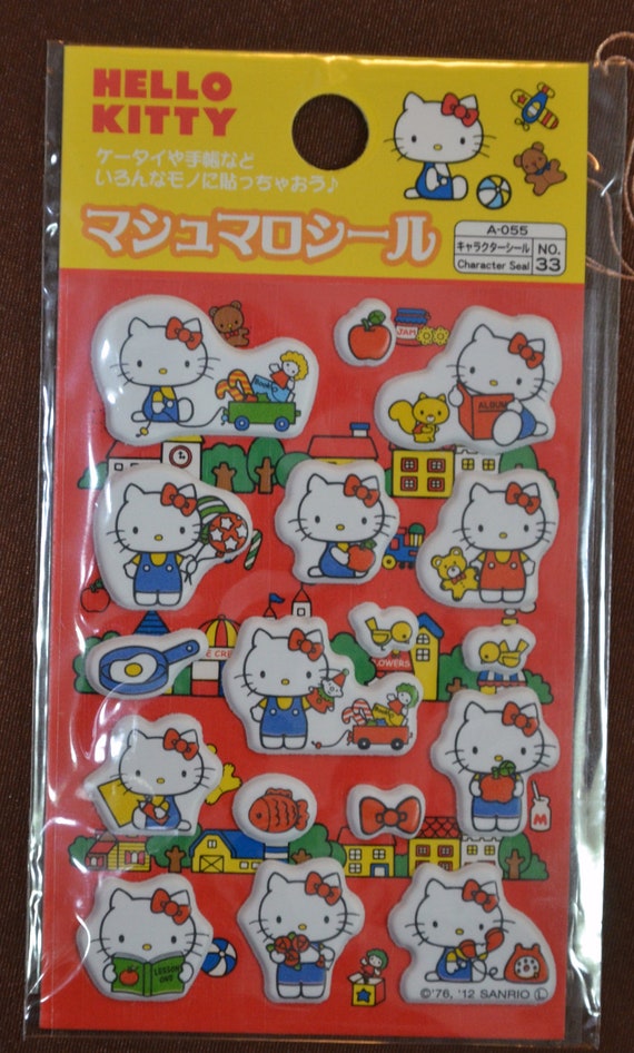 Japanese Puffy Stickers Hello Kitty by CollectingLife on Etsy