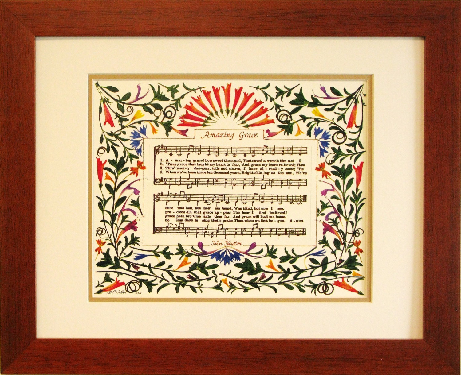 Amazing Grace Inspirational art Wall art Christian hymns