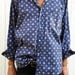 Vintage 1970s Patterned Deep Blue Shirt Size M