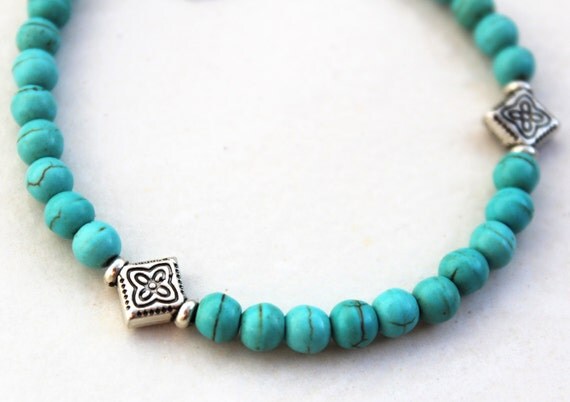 Turquoise bracelet turquoise stone bracelet by asteriascollection