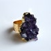 Amethyst Cluster Druzy Ring. Gold Dipped Cocktail Ring