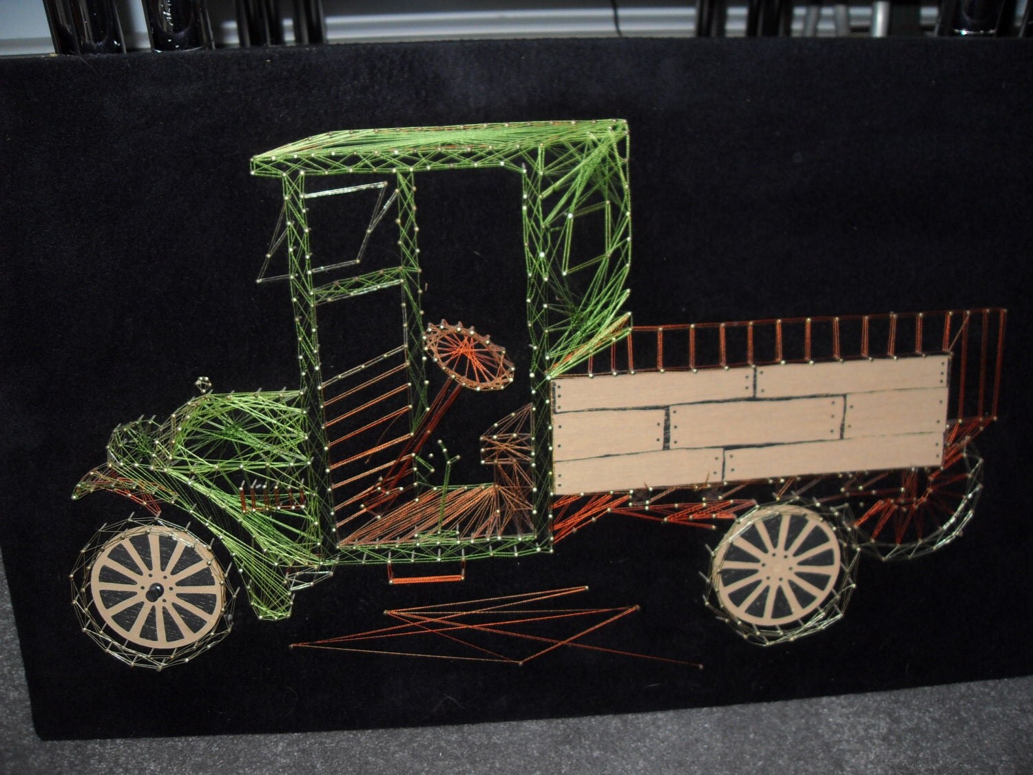 Vintage Mid Century String Art Truck by NotSoAntique on Etsy