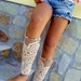 Custom order for Melissa James -Vintage 1930's wedding shoes - laced up summer boots - nude sexy socks - leggings by JenitBoutique