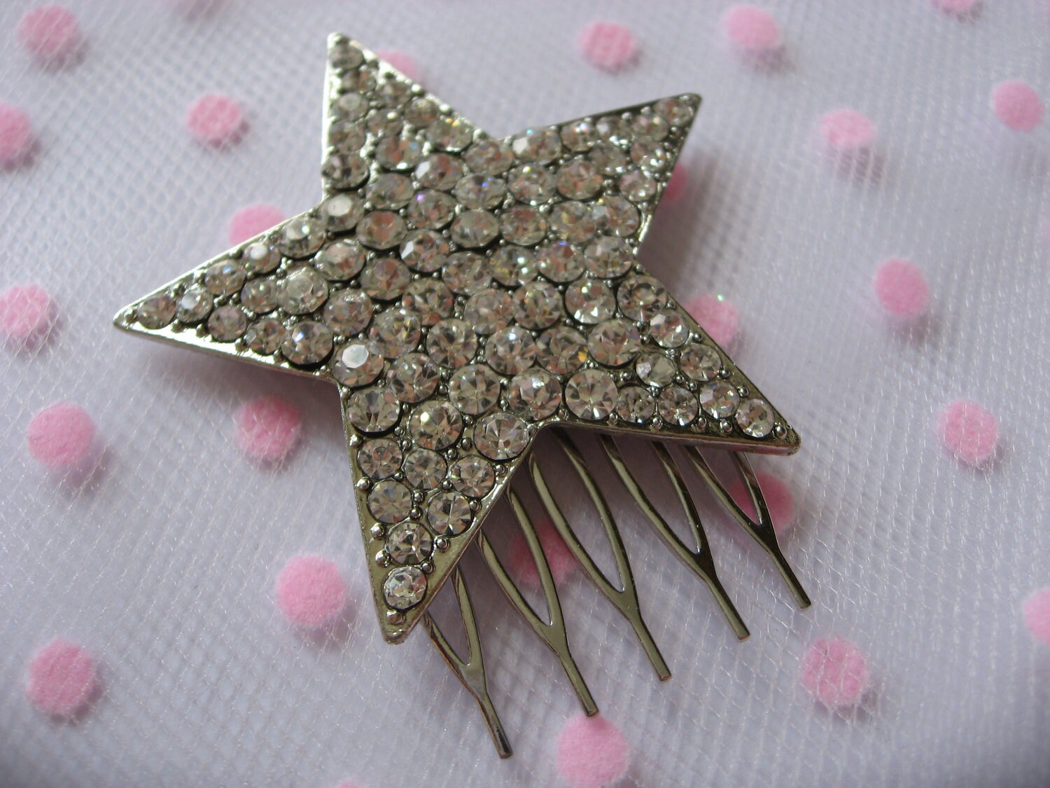 Glamour star rhinestones crystals wedding bridal hair comb