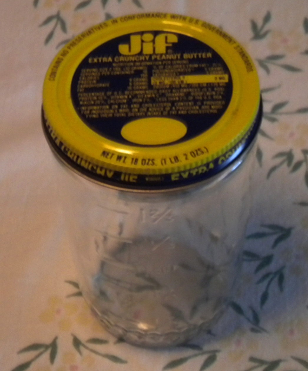 Vintage Jif Peanut Butter Jar 1950s Christmas Kitchen Birthday