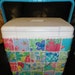 Lilly Pulitzer Sunny Blues, Patch Work, Fabric Covered 16qt Cooler with Optional Monogrammed Lid and Turquoise Handle