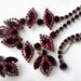 Rare Vintage Weiss Victorian Rhinestone Necklace and Earring Set Pink and Purple Faceted Signed RESERVED SALE PENDING