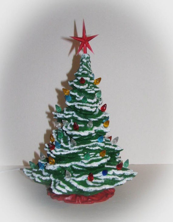 medium ceramic christmas tree 13 inches tall with base and medium ceramic christmas tree 13 inches tall with base and