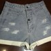 Small Vintage High Waisted Denim Distressed Shorts