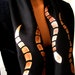 Silk Scarf With Bronze Snakes. Black Silk Scarf 8x54 in. Silk Scarf With Hand Painted Snakes. Metallic Gold Snake Silk Scarves.
