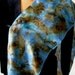 Sky Blue & Earthy Brown Hand Painted Silk Scarf. 8x54 inch Turquoise and Chocolate Brown Silk Skinny Scarf. Silk Scarves.