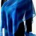 Deep Blue Chiffon Scarf. 14x72 inch Long Hand Dyed Silk Chiffon Scarf. Silk Scarves Blue. Hand Dyed Several Rich Shades of Blue.