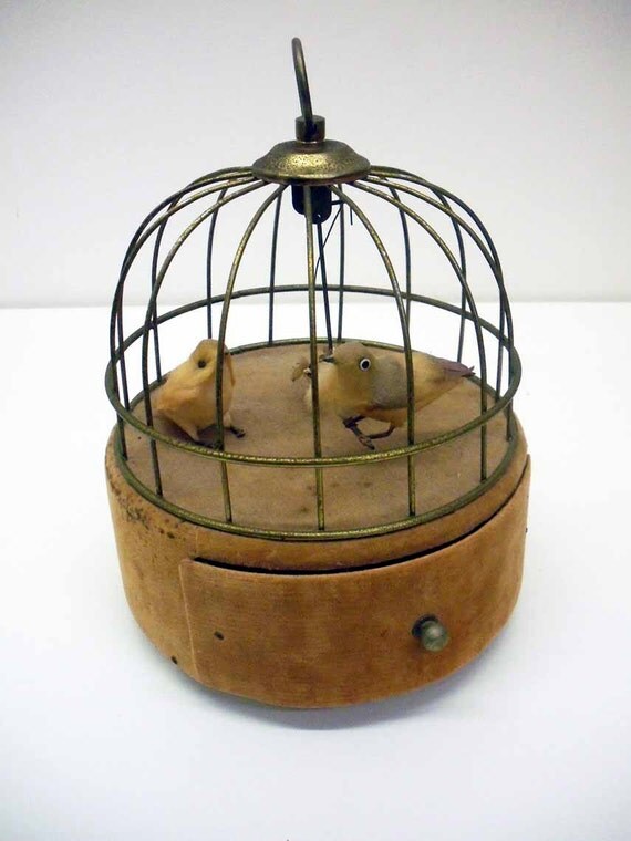 Vintage Bird Cage Music Box