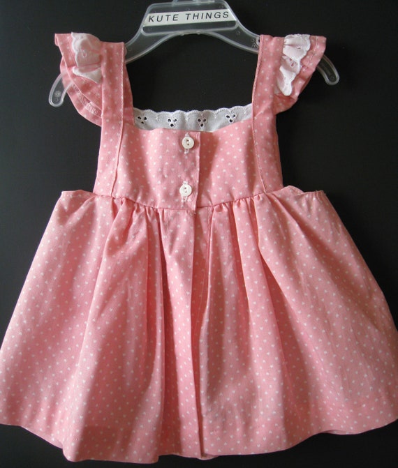 Hand Embroidered Dress Newborn to 3 Month Baby Girl Pink Dress