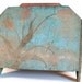 Vintage wood magazine rack - blue with red tulips