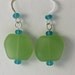 Light Green and Aqua Sea Glass Beaded Earrings