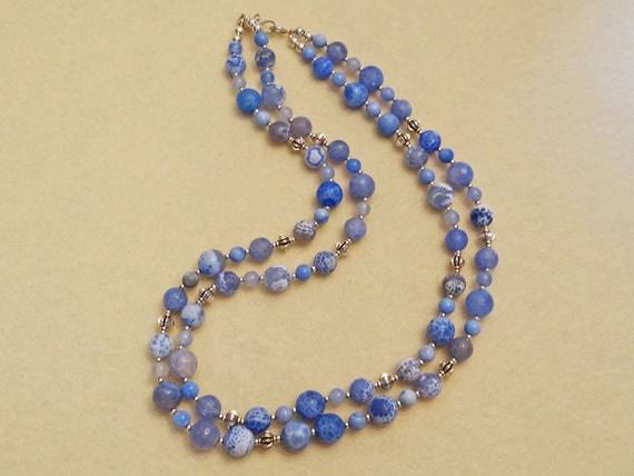 Blue Fire Agate Necklace Fire Agate Jewelry 3729