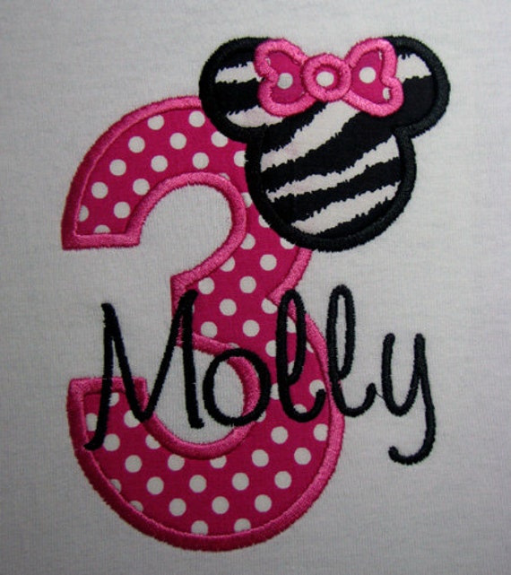 Personalized Third Birthday Minnie Mouse Shirt in by SewingByGrace