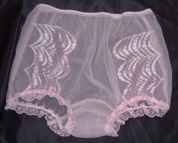 Items Similar To Sheer Pink Nylon Rockabily Vintage Style Burlesque Panties On Etsy