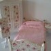 Dolls house bedroom set shabby chic style with single bed wardrobe bedside table painted white miniature furniture