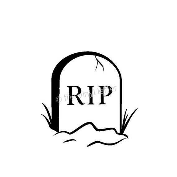 RIP Gravestone Halloween Vinyl Wall Mirror Decal