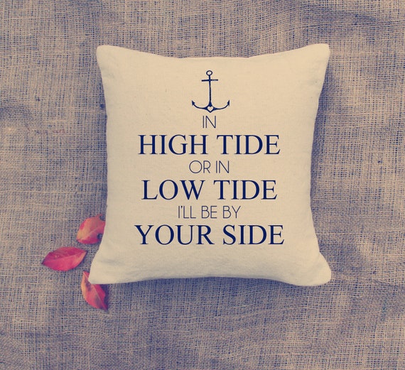 Wedding: Anchor - Nautical - Pillow Cover - In High Tide - cottage deco - NAVY