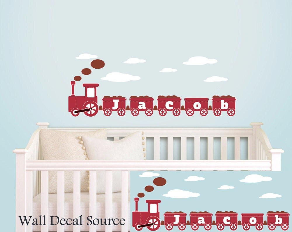 Train Wall Decals Boys Train Wall Stickers Name Wall