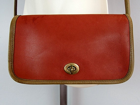 Vintage COACH City Bag USA Made Burnt Orange by CkshopperVintage