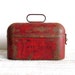 Vintage Industrial Rustic Red Metal Lunch Box