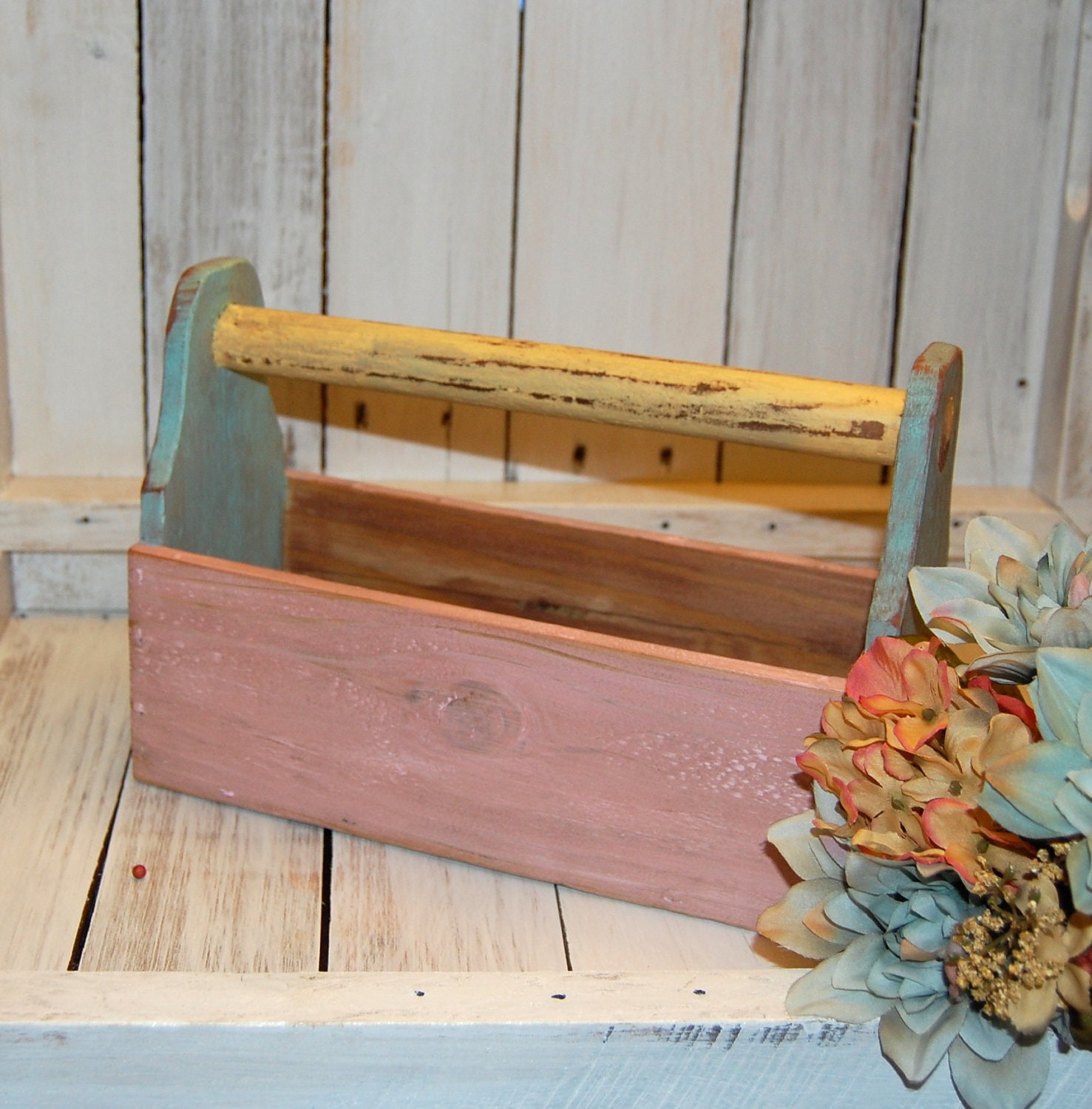 wooden toy caddy