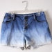 VTG DIY Denim Hombre Dip-Dyed Shorts/Hot Pants (10) Medium