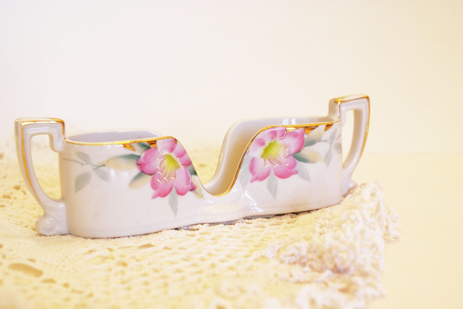 Antique Noritake Azalea Spoon Rest / Stack / Holder Circa