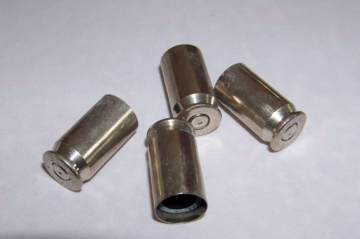 Bullet Valve Stem Caps 4 Nickel .45 Caliber ACP Recycled