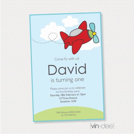 Airplane Birthday Invitation DIY Printable