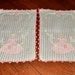 CLEARANCE - DARLING Set Doilies with Embroidered Girl in Pink Dress and Lace Trim