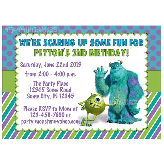 Monsters Inc Birthday Invitations Template 6